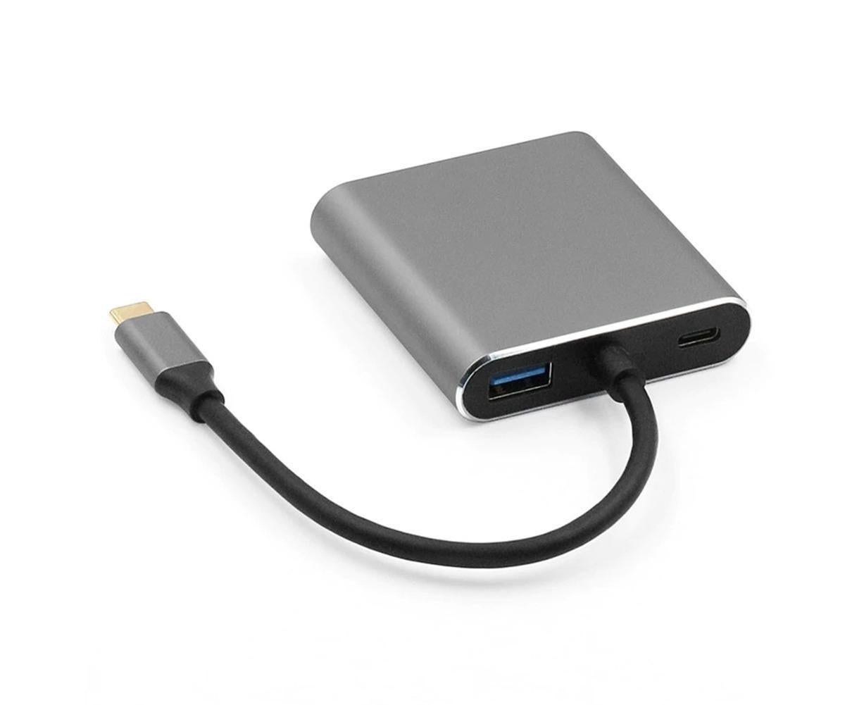 4 in1 Type C to Dual HDMI-compatible USB 3.0 4K Display Adapter Converter for MacBook Pro - Grey - Image 3