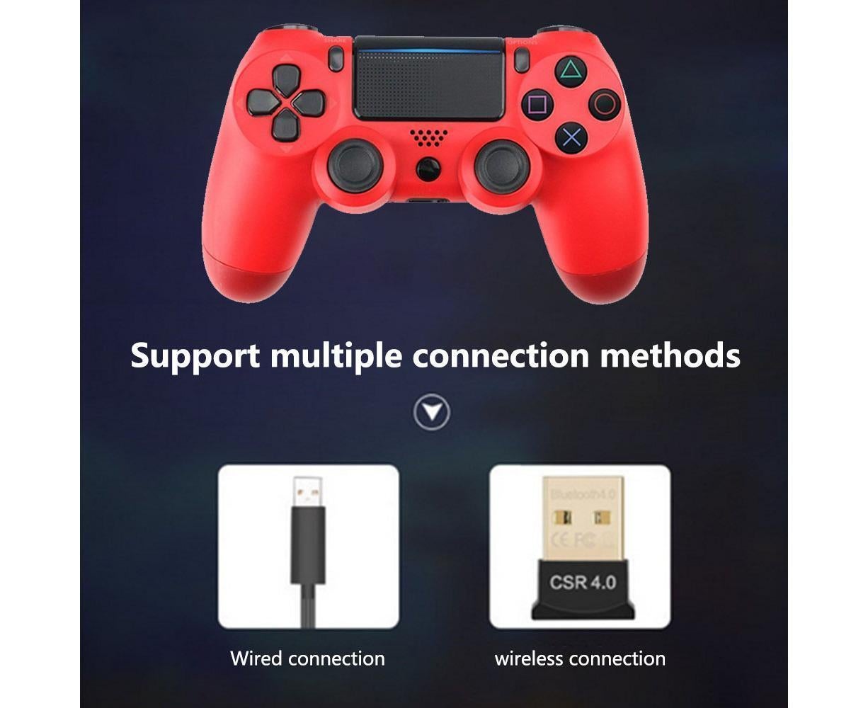 Wireless Game Controller Ps4 Controller Bluetooth Dual Head Head Handle Joystick Game Pad For The Game Console 4 - Red - Image 4