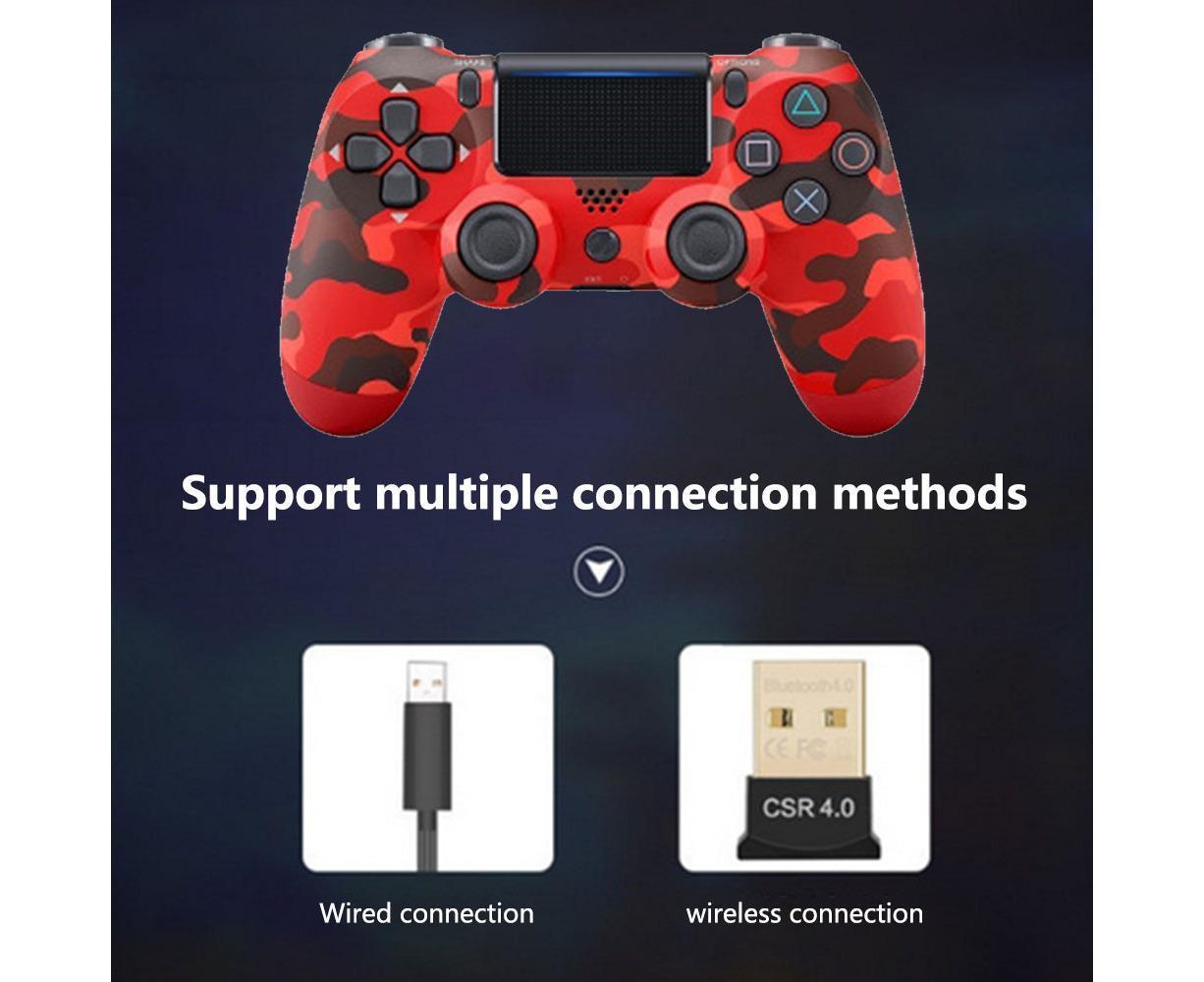 Wireless Game Controller Ps4 Controller Bluetooth Dual Head Head Handle Joystick Game Pad For The Game Console 4 - Red camouflage - Image 4