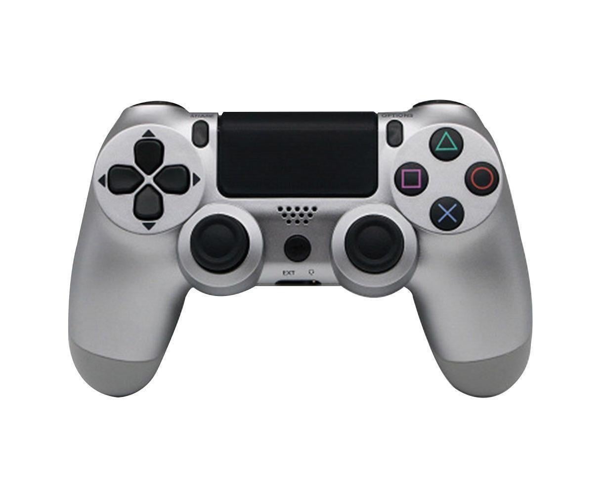 Wireless Game Controller Ps4 Controller Bluetooth Dual Head Head Handle Joystick Game Pad For The Game Console 4 - Silver - Image 1