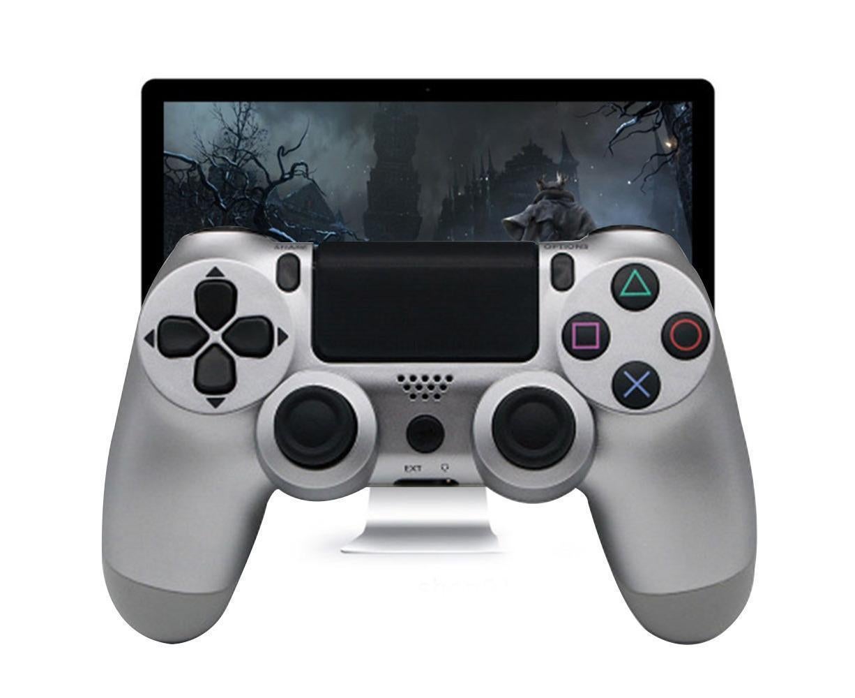 Wireless Game Controller Ps4 Controller Bluetooth Dual Head Head Handle Joystick Game Pad For The Game Console 4 - Silver - Image 3