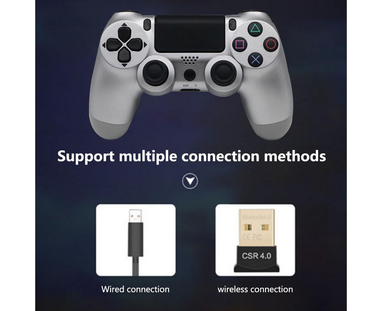 Wireless Game Controller Ps4 Controller Bluetooth Dual Head Head Handle Joystick Game Pad For The Game Console 4 - Silver - Image 4