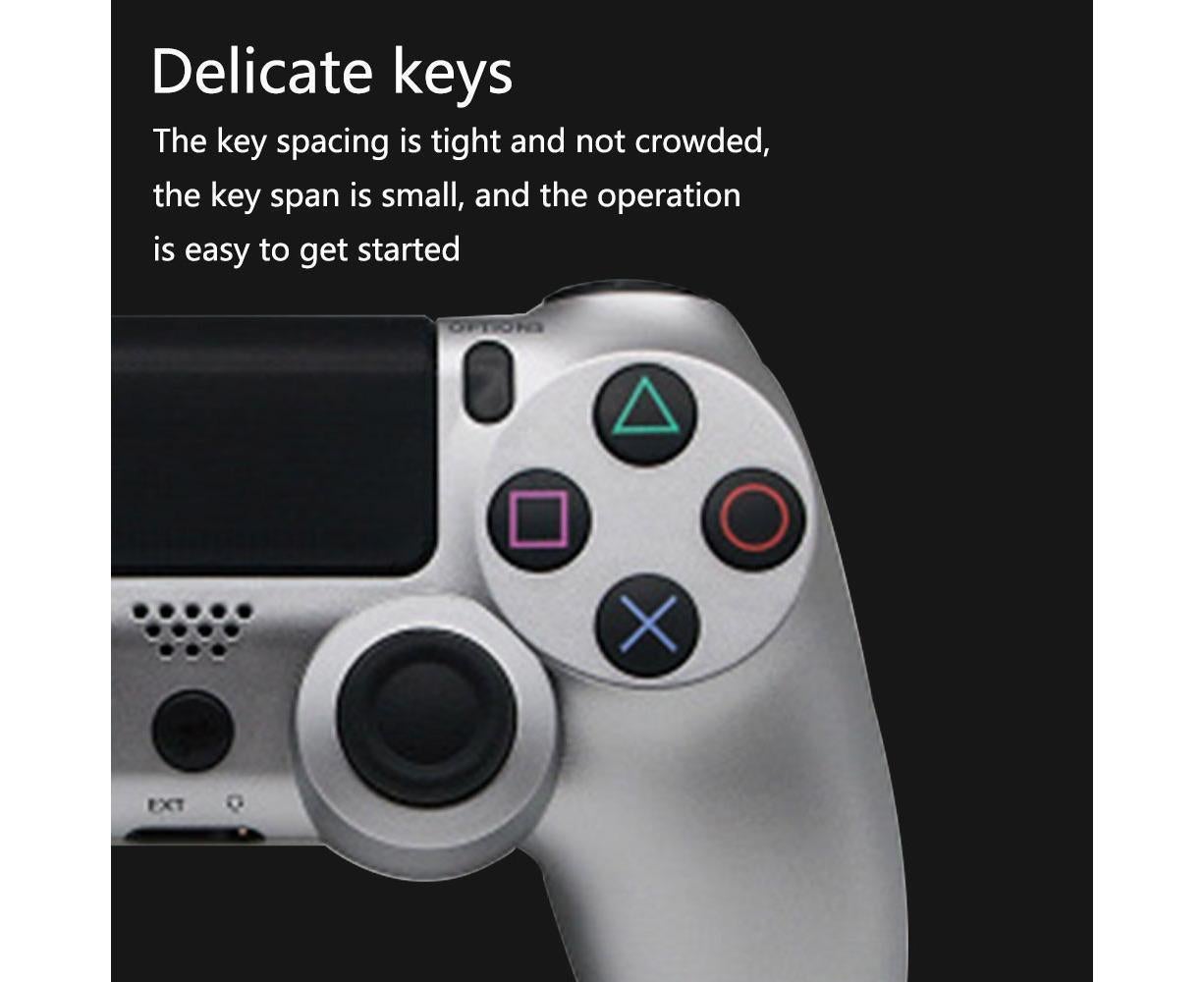Wireless Game Controller Ps4 Controller Bluetooth Dual Head Head Handle Joystick Game Pad For The Game Console 4 - Silver - Image 6