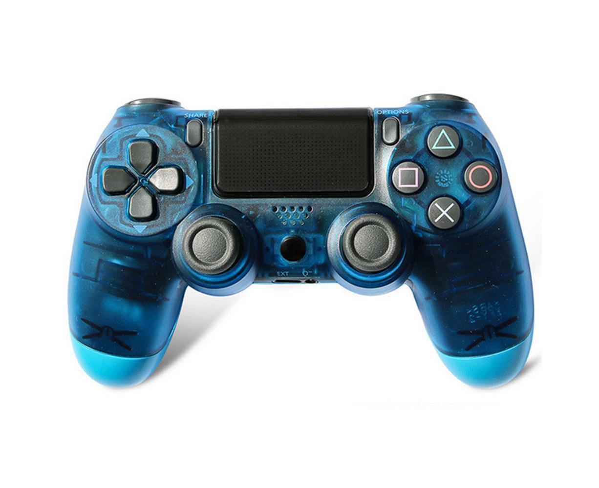Wireless Game Controller Ps4 Controller Bluetooth Dual Head Head Handle Joystick Game Pad For The Game Console 4 - Transparent blue - Image 1