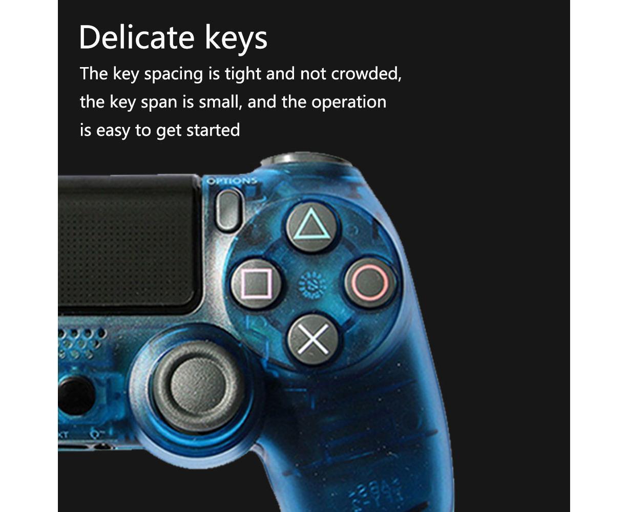 Wireless Game Controller Ps4 Controller Bluetooth Dual Head Head Handle Joystick Game Pad For The Game Console 4 - Transparent blue - Image 6