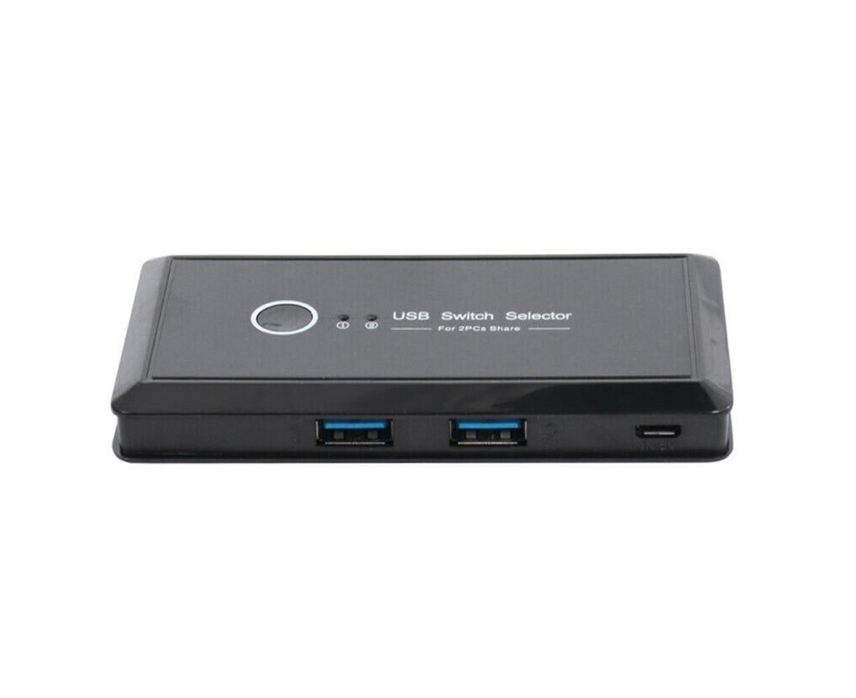 4 USB 2.0 Output Port Computer Sharing Hub Switcher Selector for Mac Chrome OS - Black - Image 2