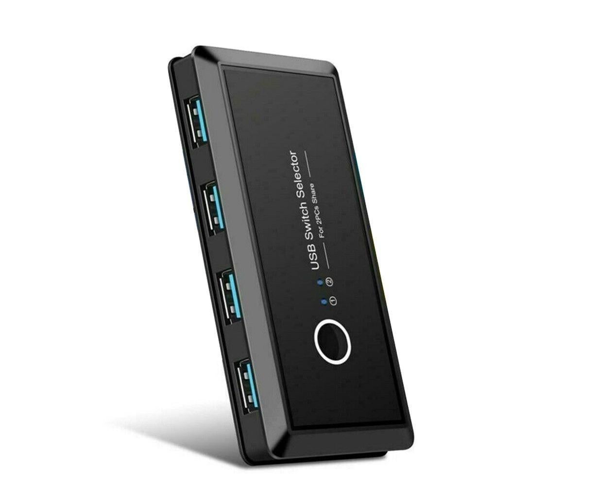 4 USB 2.0 Output Port Computer Sharing Hub Switcher Selector for Mac Chrome OS - Black - Image 7