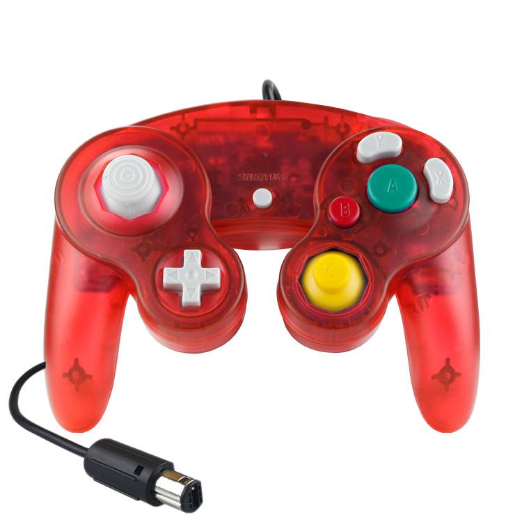 Wired Game Controller for NGC Console - Classic Design,Compatible with GameCube,Vibration Feature - Transparent Red - Image 1