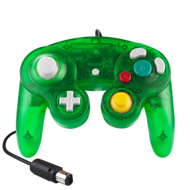 Wired Game Controller for NGC Console - Classic Design,Compatible with GameCube,Vibration Feature - Transparent Green - Image 1