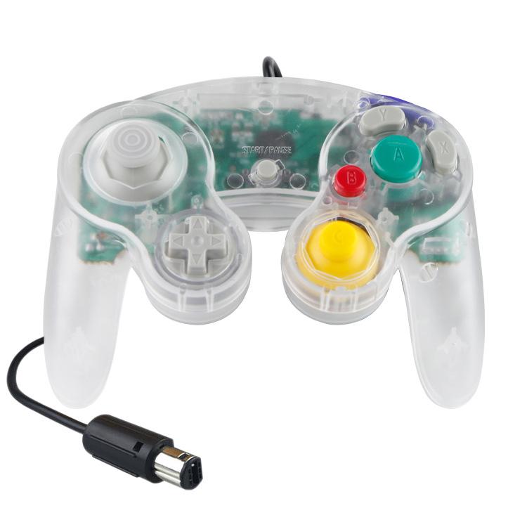 Wired Game Controller for NGC Console - Classic Design,Compatible with GameCube,Vibration Feature - Transparent - Image 1