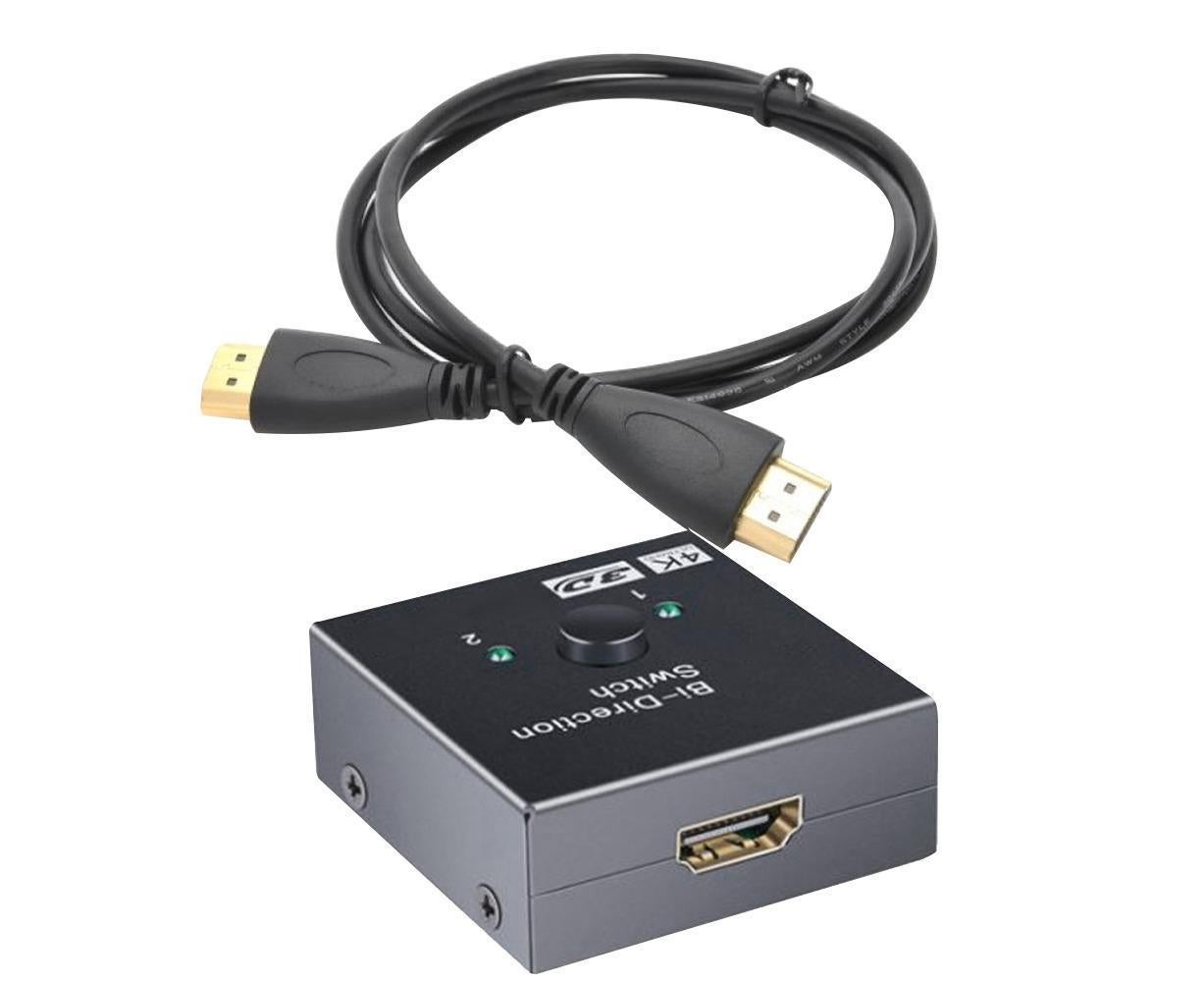 4K HDMI-compatible Dual Multiport Adapter with 2 LED Display Indicators Devices Switcher - Black - Image 2