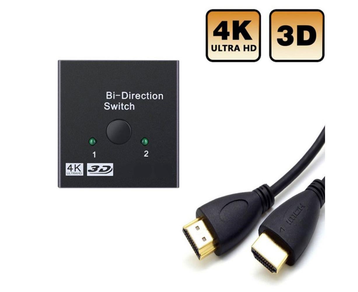 4K HDMI-compatible Dual Multiport Adapter with 2 LED Display Indicators Devices Switcher - Black - Image 4