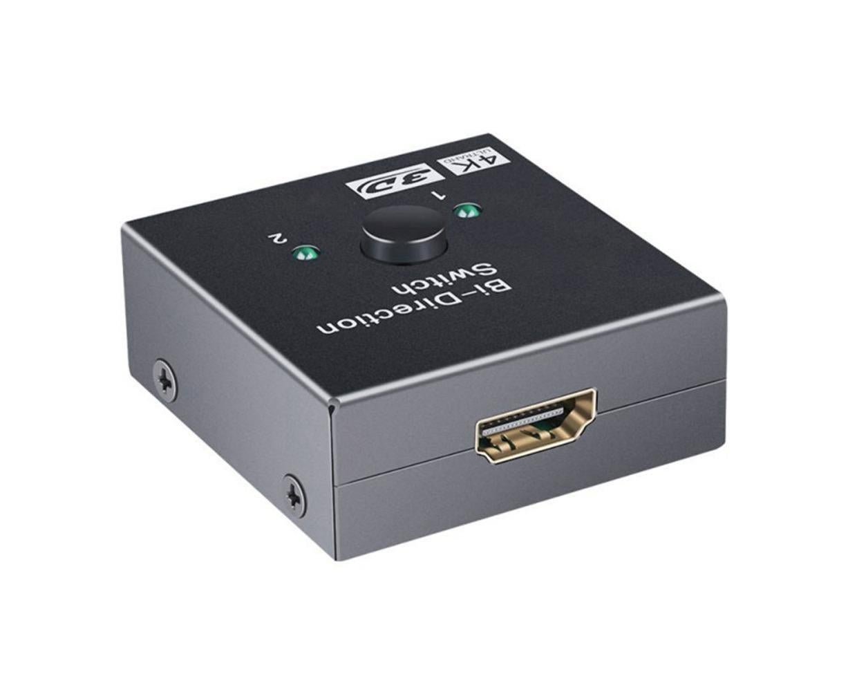 4K HDMI-compatible Dual Multiport Adapter with 2 LED Display Indicators Devices Switcher - Black - Image 7