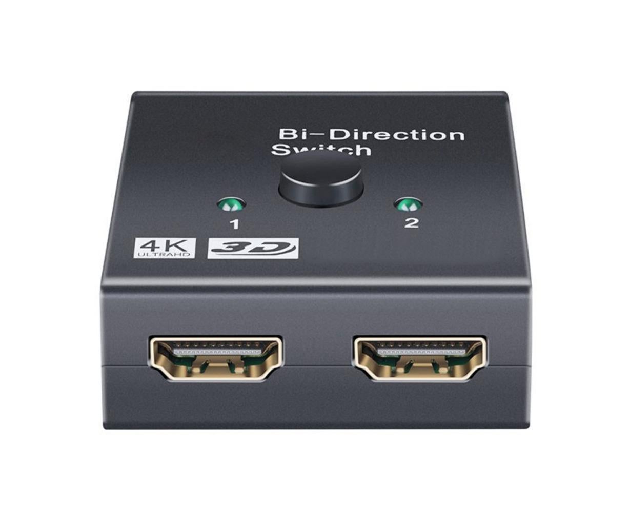 4K HDMI-compatible Dual Multiport Adapter with 2 LED Display Indicators Devices Switcher - Black - Image 8