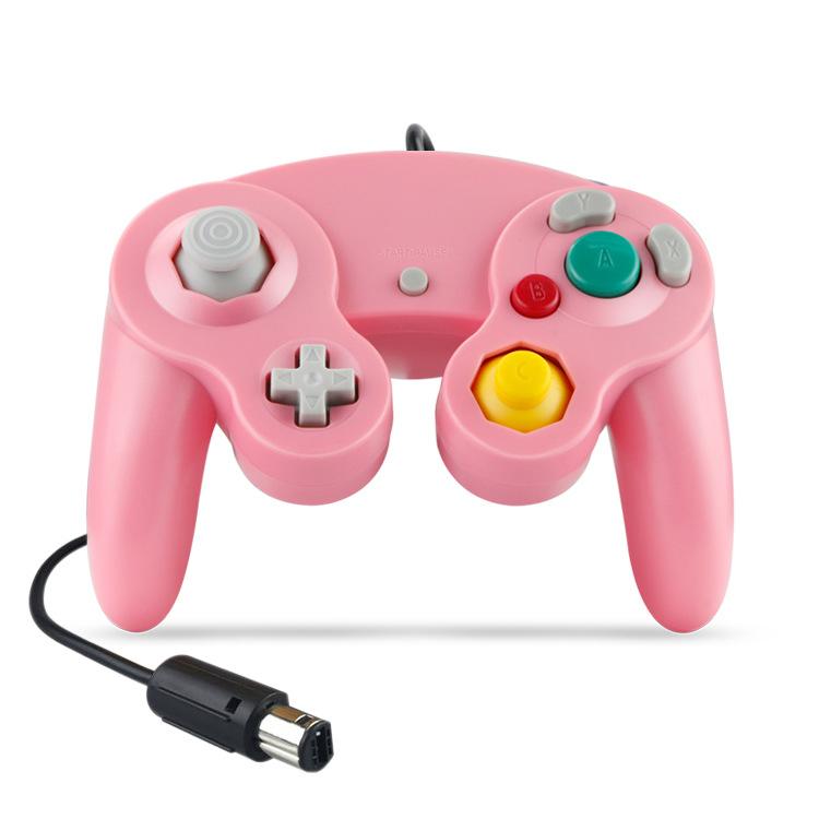 Wired Game Controller for NGC Console - Classic Design,Compatible with GameCube,Vibration Feature - Pink - Image 1