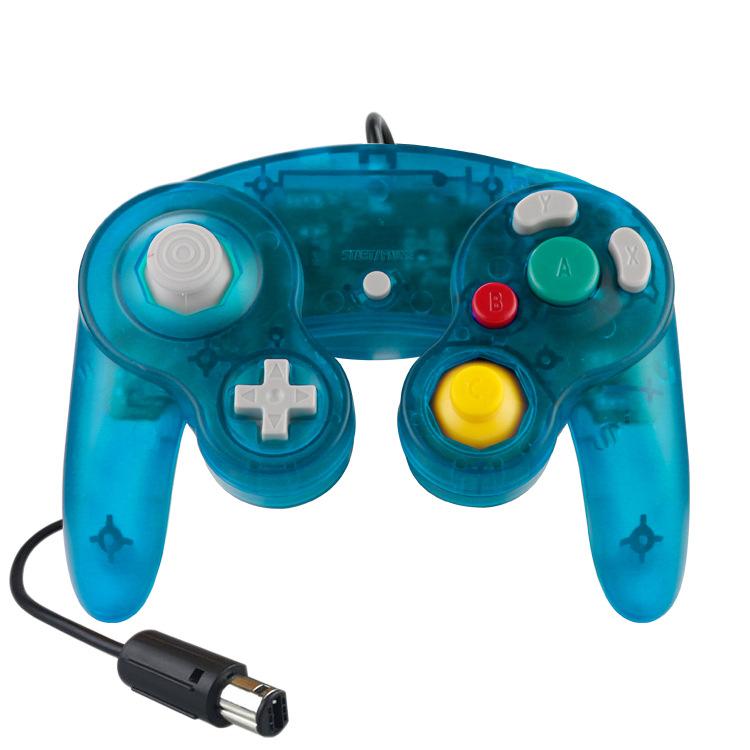 Wired Game Controller for NGC Console - Classic Design,Compatible with GameCube,Vibration Feature - Transparent Dark Green - Image 1