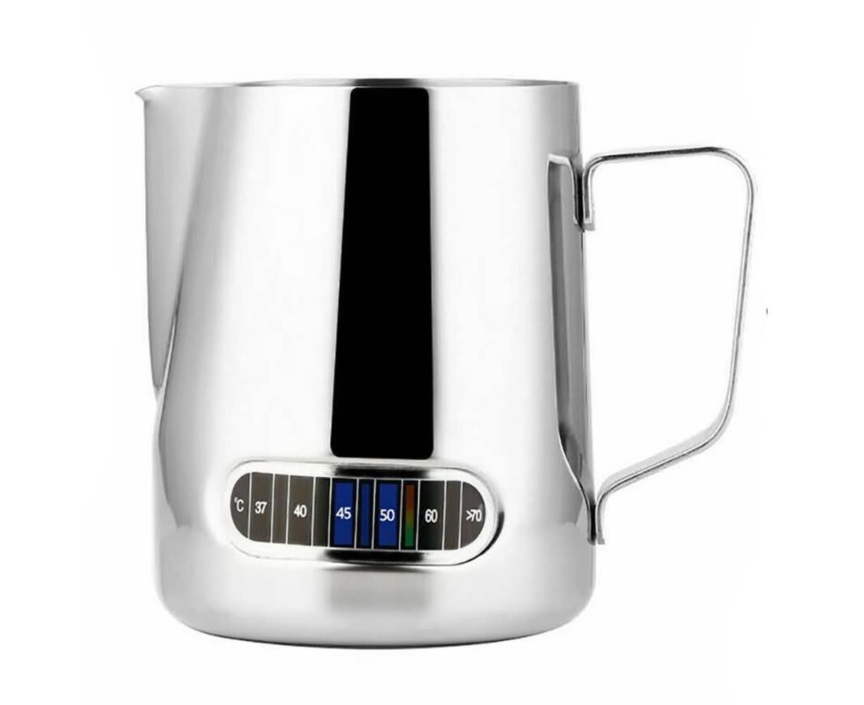 600ml Milk Frothing Thermometer Espresso Coffee Pitcher Stainless Steel Jug - Image 1