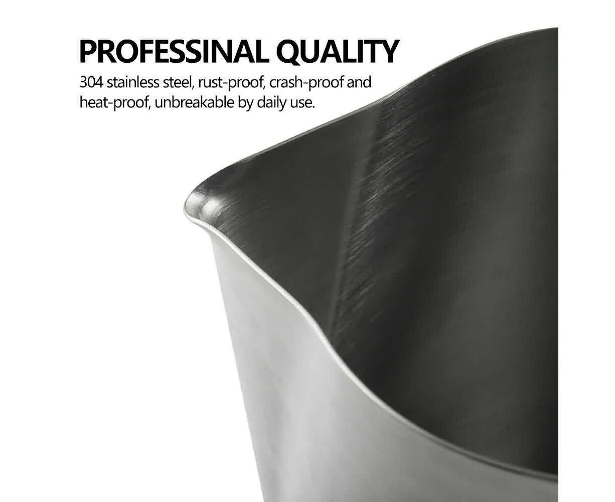 600ml Milk Frothing Thermometer Espresso Coffee Pitcher Stainless Steel Jug - Image 3