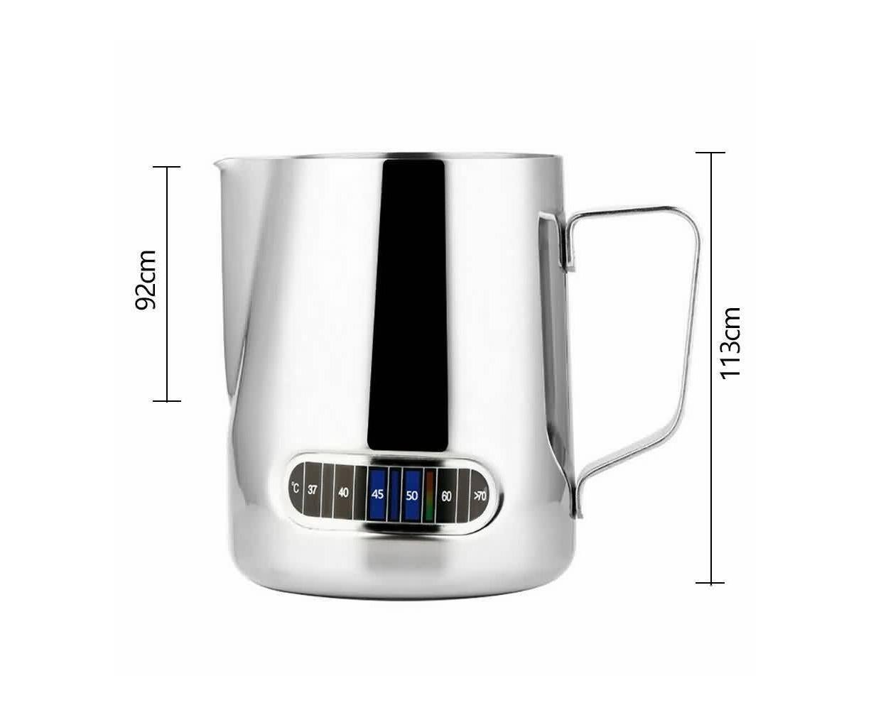 600ml Milk Frothing Thermometer Espresso Coffee Pitcher Stainless Steel Jug - Image 7