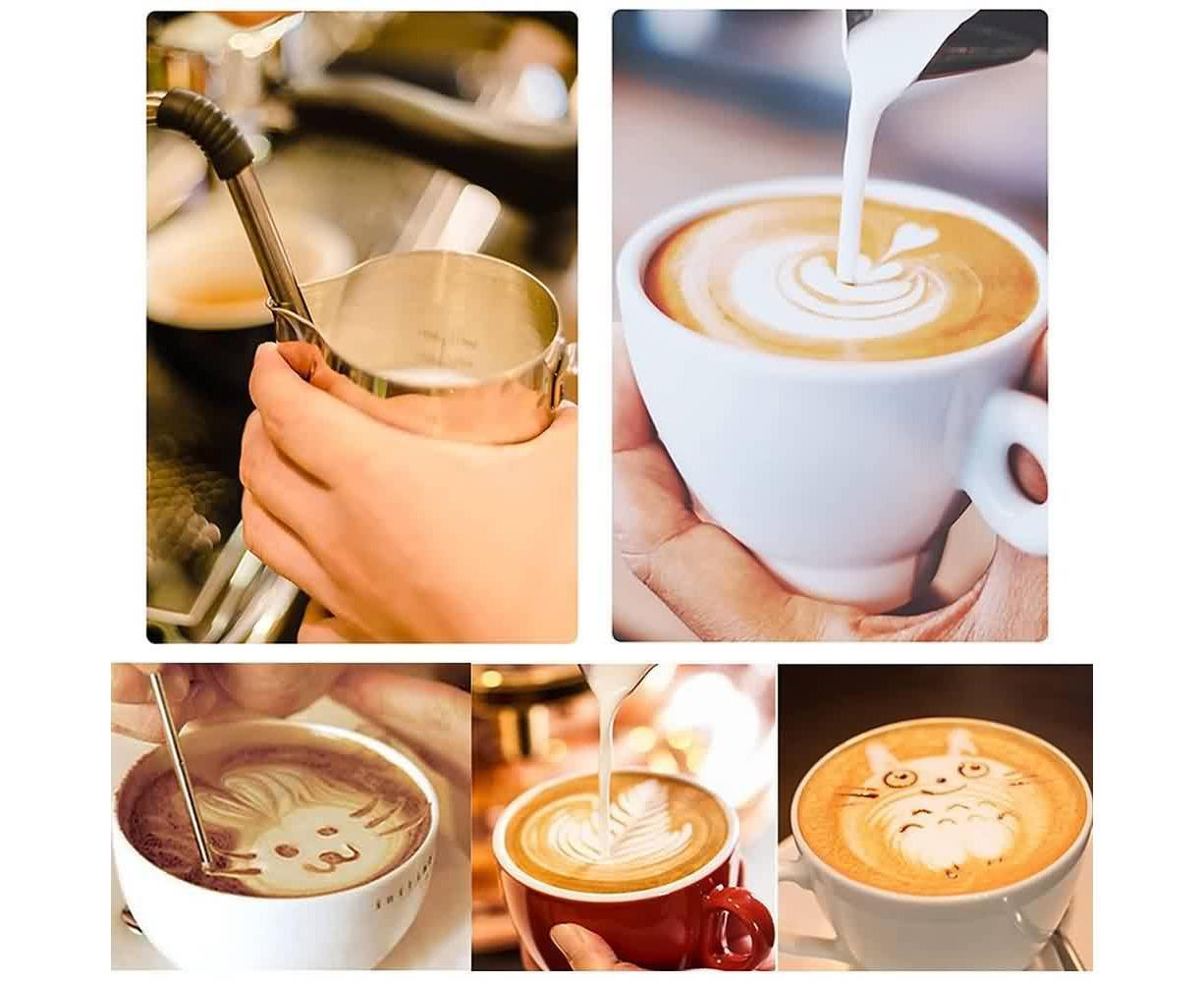 600ml Milk Frothing Thermometer Espresso Coffee Pitcher Stainless Steel Jug - Image 8