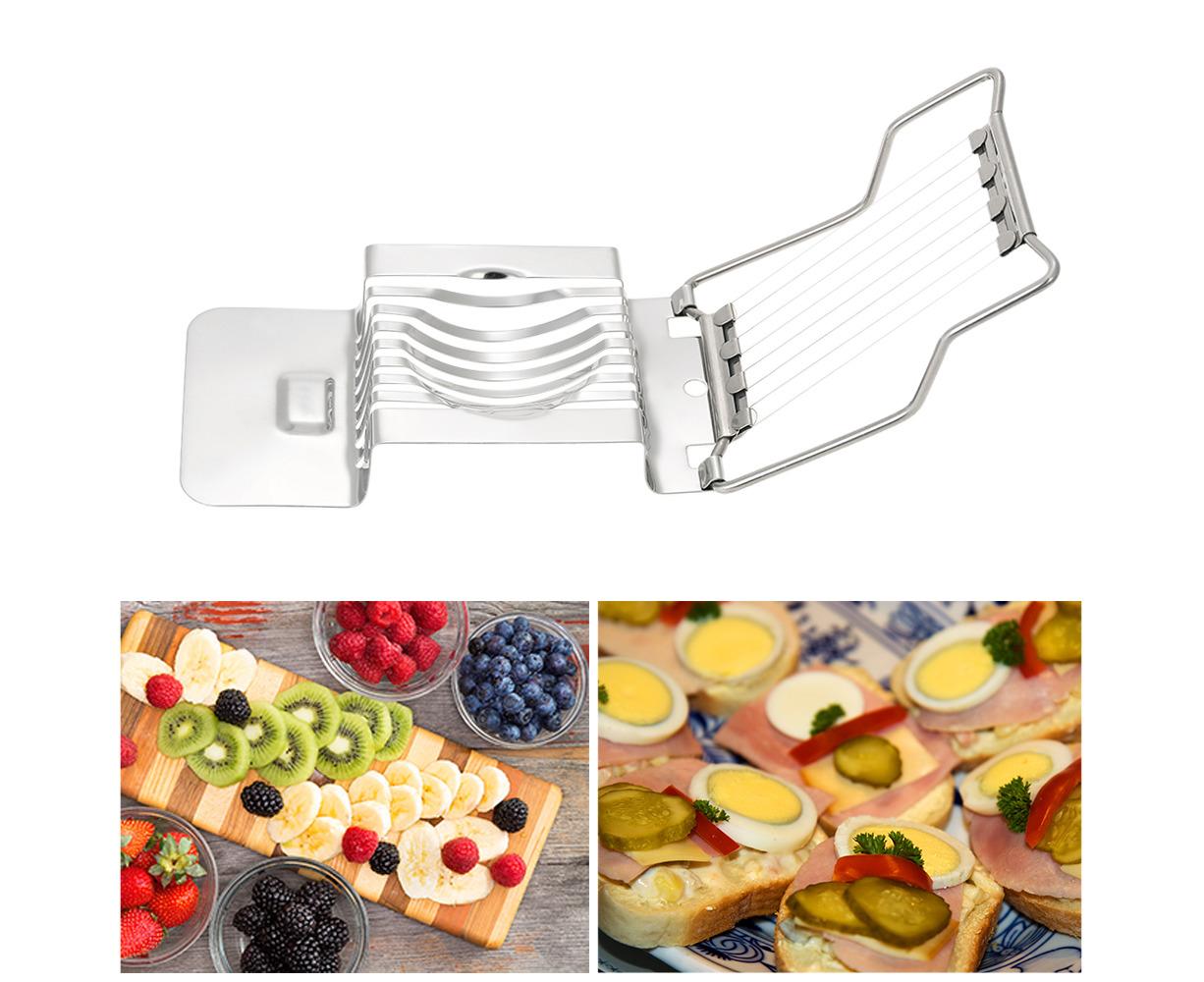 Kitchen Stainless Steel Egg Slicer Wire Egg Cheeses Chopper Dicer Cutter Tool for Salads Sandwiches - Image 6