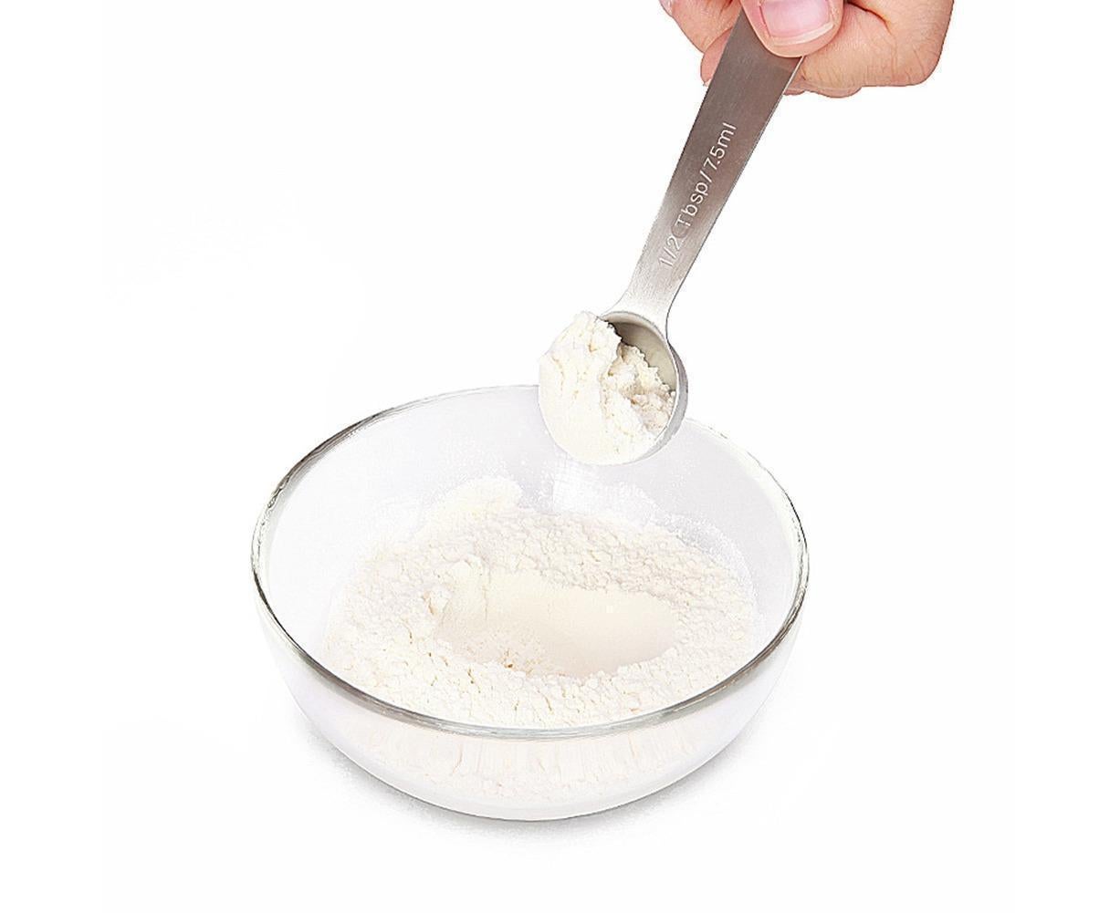 6Pcs Stainless Steel Measuring Spoons Set Measure Baking Coffee Kitchen Tool - Image 3