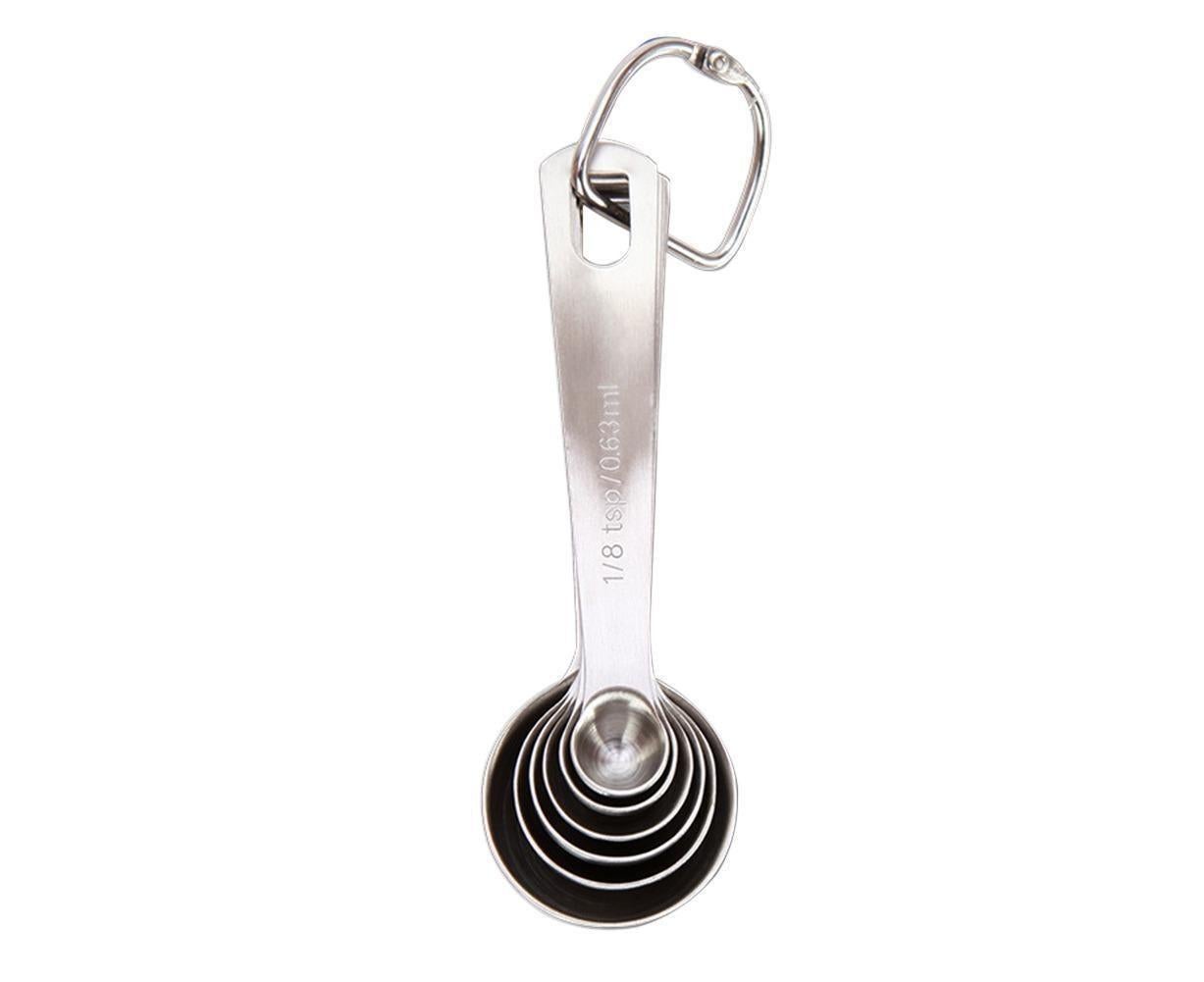 6Pcs Stainless Steel Measuring Spoons Set Measure Baking Coffee Kitchen Tool - Image 6