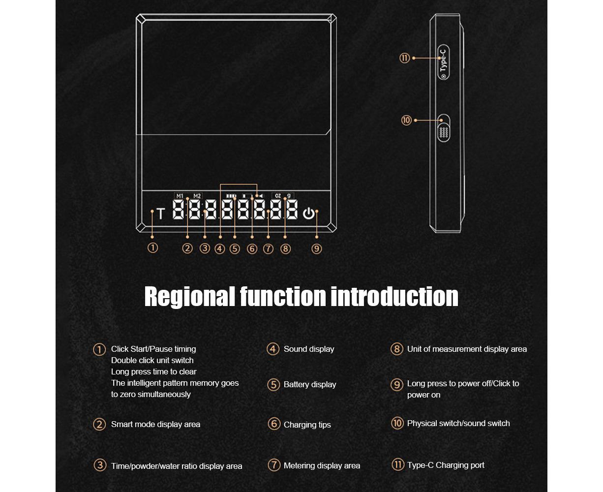Mini Coffee Scale with Timer, 2kg/0.1g Accurate 3 Modes Type-C Rechargeable Portable Digital Scale for Espresso and Pour Over Coffee with - Image 5