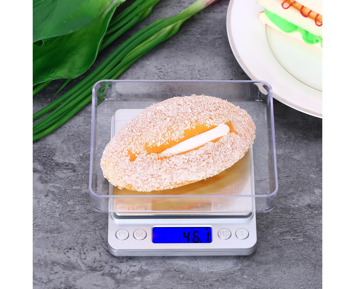 3000g/0.1g Accurate Kitchen Scale High-precision Jewelry Scale Mini Food Scale Electric Kitchen Scale with Two Trays Kitchen Baking Scale - Image 2