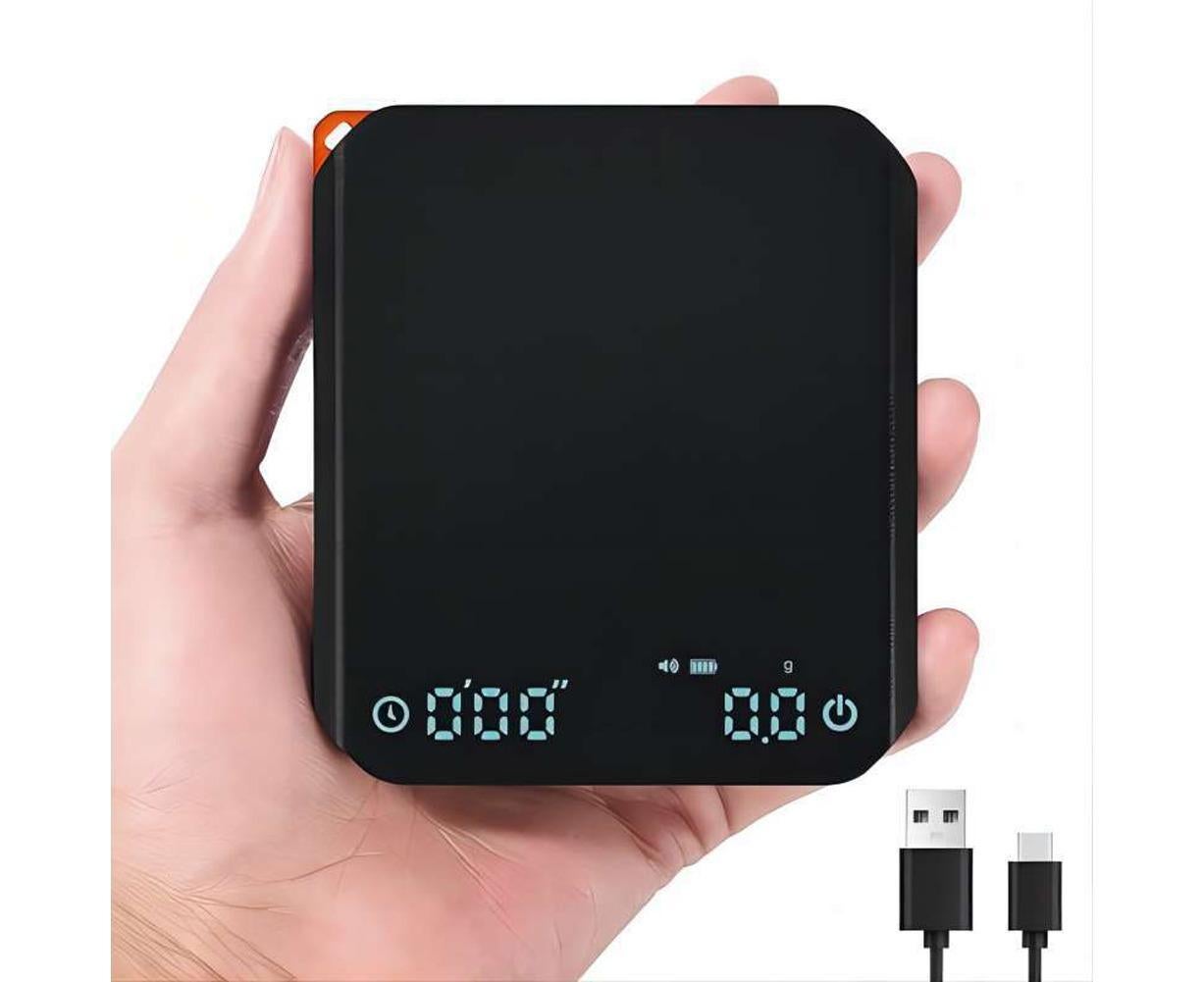 Coffee Scale with Timer 2000g/0.1g Rechargeable Espresso Scale Portable Digital Kitchen Scale with 3 Timing Mode g/oz/ml Unit Switching - Image 1