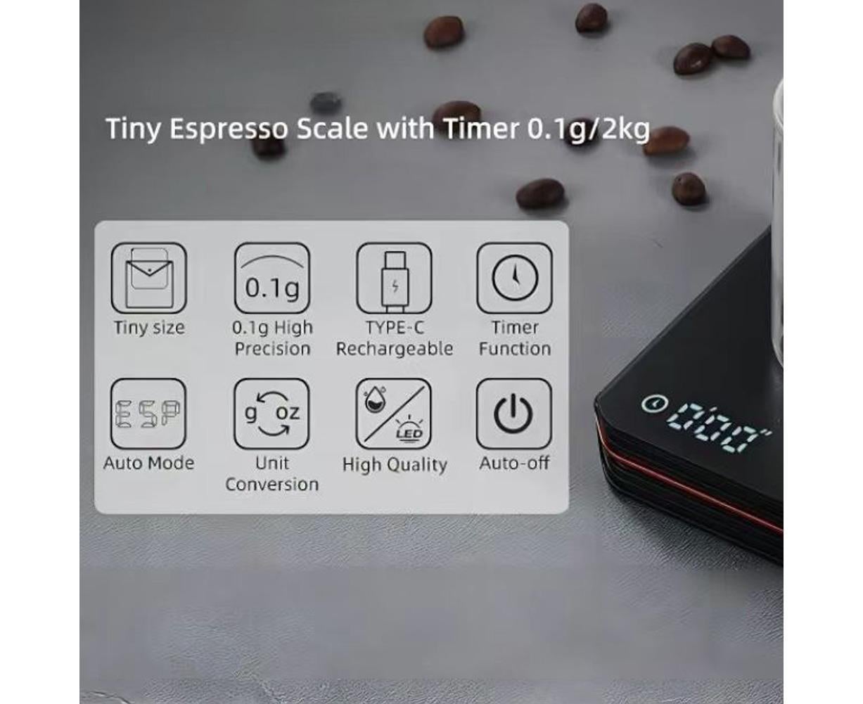 Coffee Scale with Timer 2000g/0.1g Rechargeable Espresso Scale Portable Digital Kitchen Scale with 3 Timing Mode g/oz/ml Unit Switching - Image 3