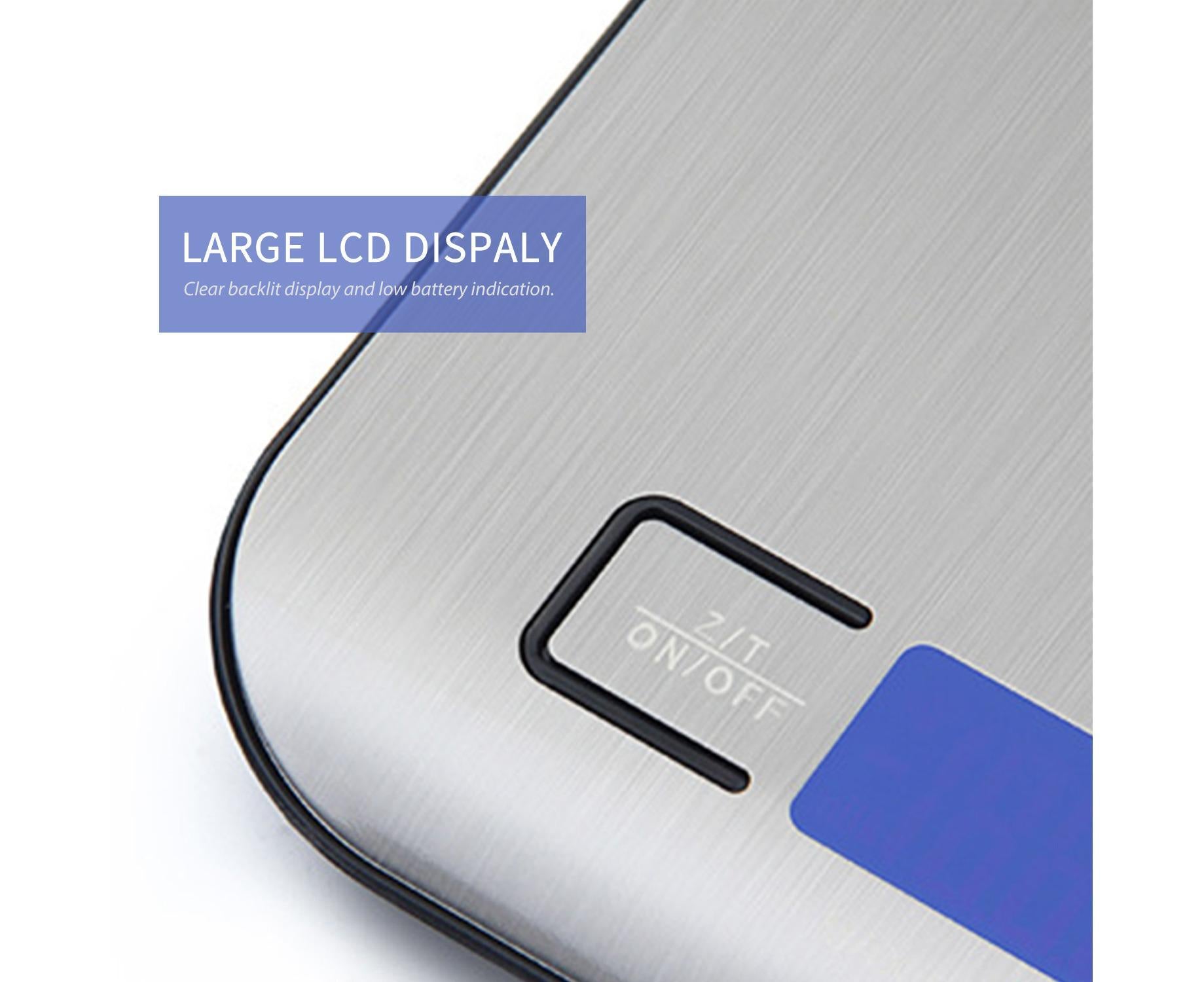 22lb Food Scale Digital Kitchen Scale LCD Display Scale Weight KG G oz ml and lb for Baking and Cooking Stainless Steel Portable Food Scale - Image 5