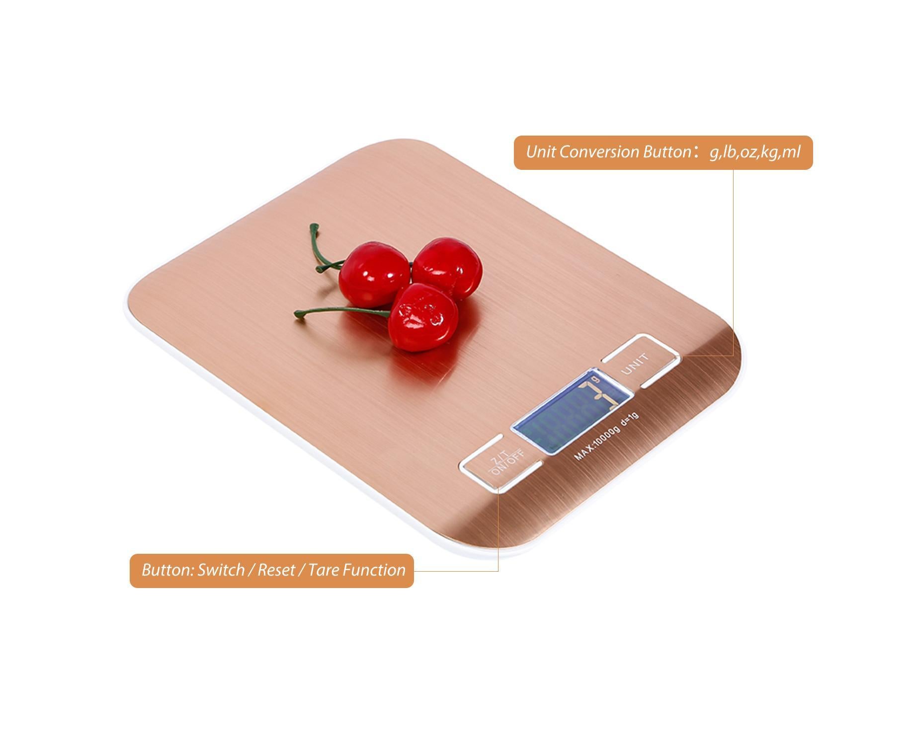 11lb Food Scale Digital Kitchen Scale LCD Display Scale Weight KG G oz ml and lb for Baking and Cooking Stainless Steel Portable Food Scale - Image 6