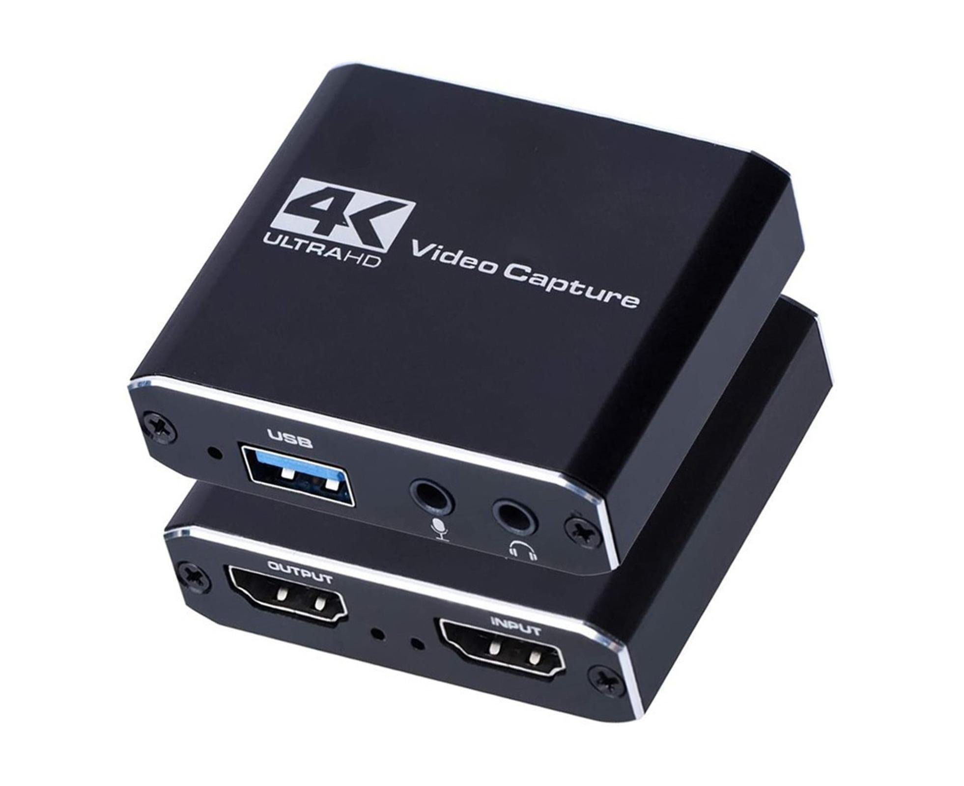 4K HDMI-compatible USB2.0 Video Capture Card Game Live Streaming Recording Box Adapter - Black - Image 1