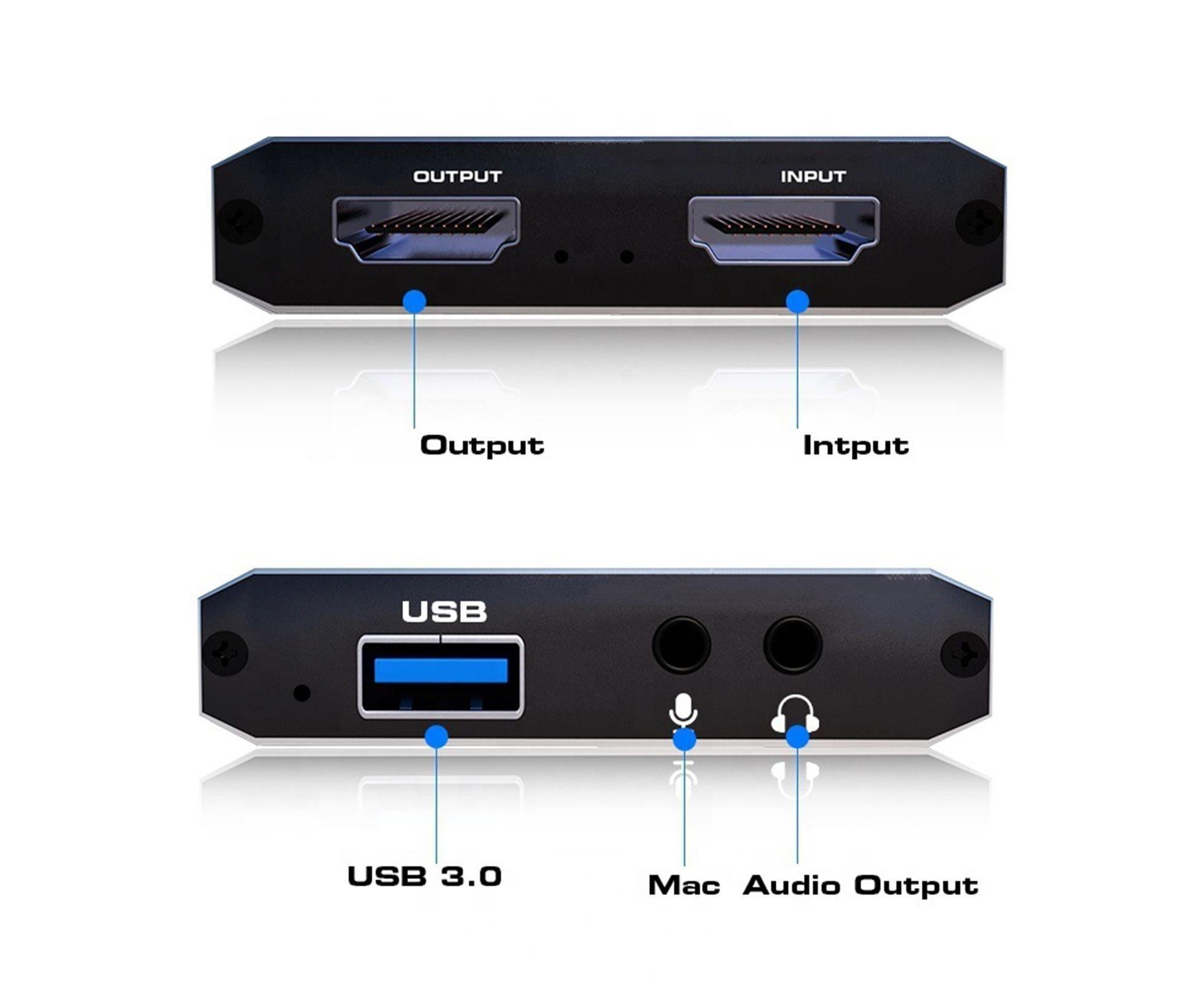4K HDMI-compatible USB2.0 Video Capture Card Game Live Streaming Recording Box Adapter - Black - Image 3