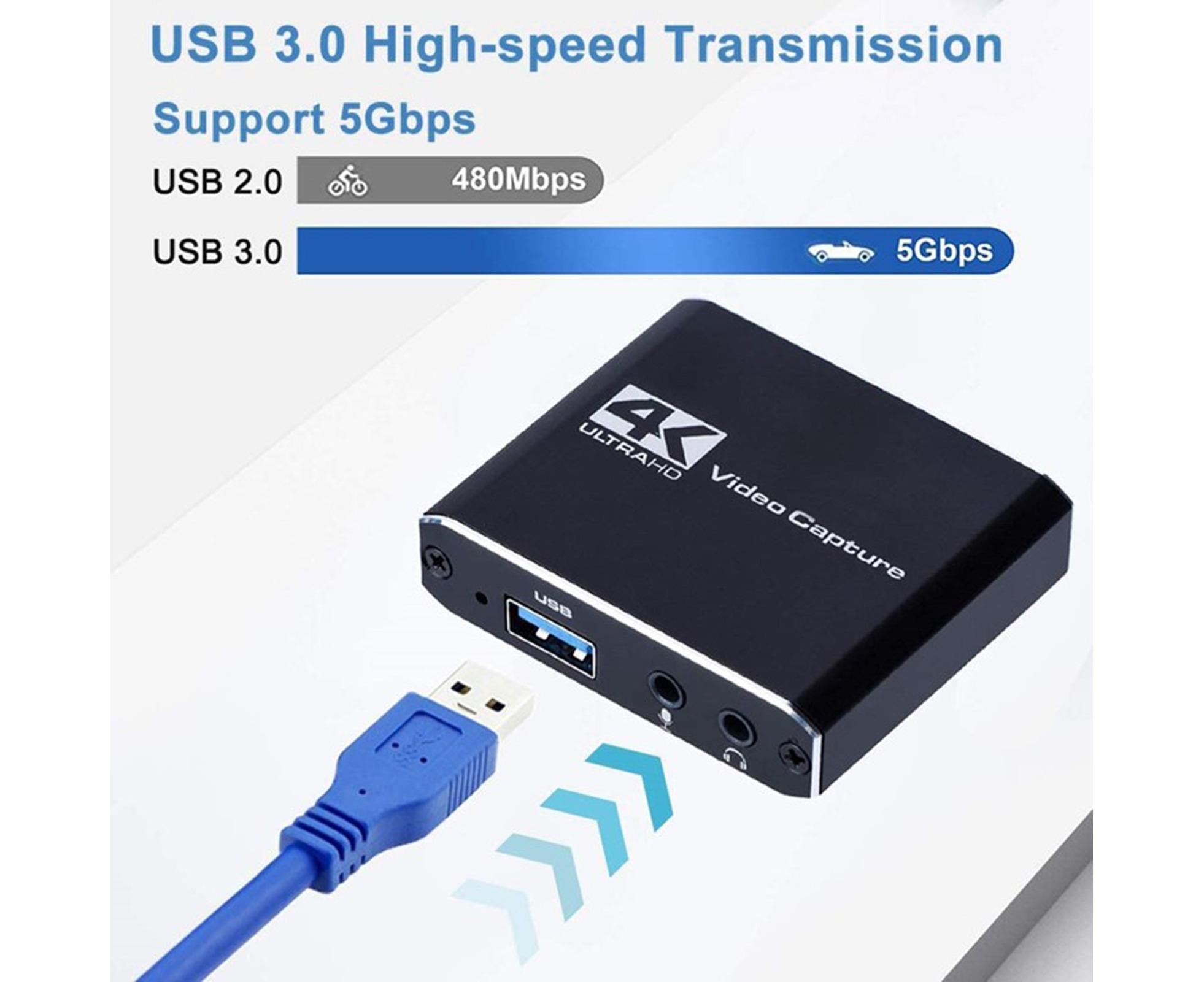 4K HDMI-compatible USB2.0 Video Capture Card Game Live Streaming Recording Box Adapter - Black - Image 4