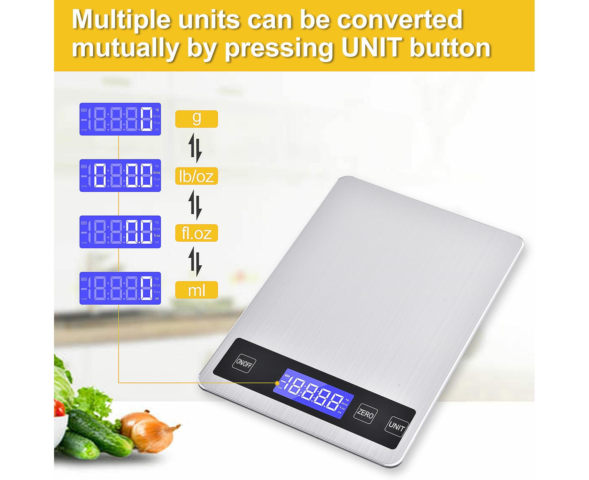 Kitchen Scale Durable Lightweight Electronic Scale Stainless Steel Fast Digital Weight Measure Tool - Image 4
