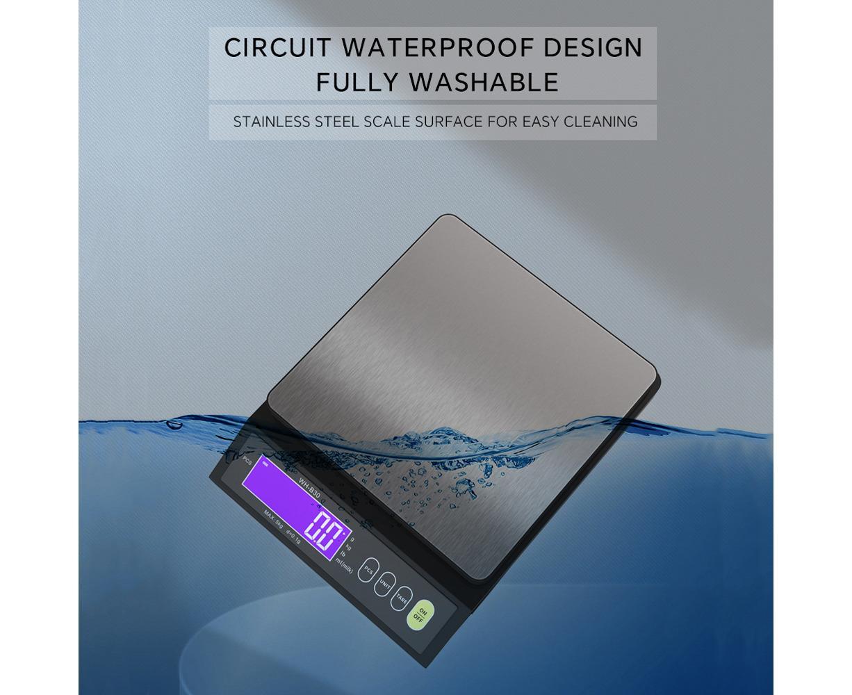 Rechargeable Baking Electric Scale IP67 Waterproof High Accurate Kitchen Scale with Counting Tare Zeroing Auto Power Off Unit Conversion - Image 6
