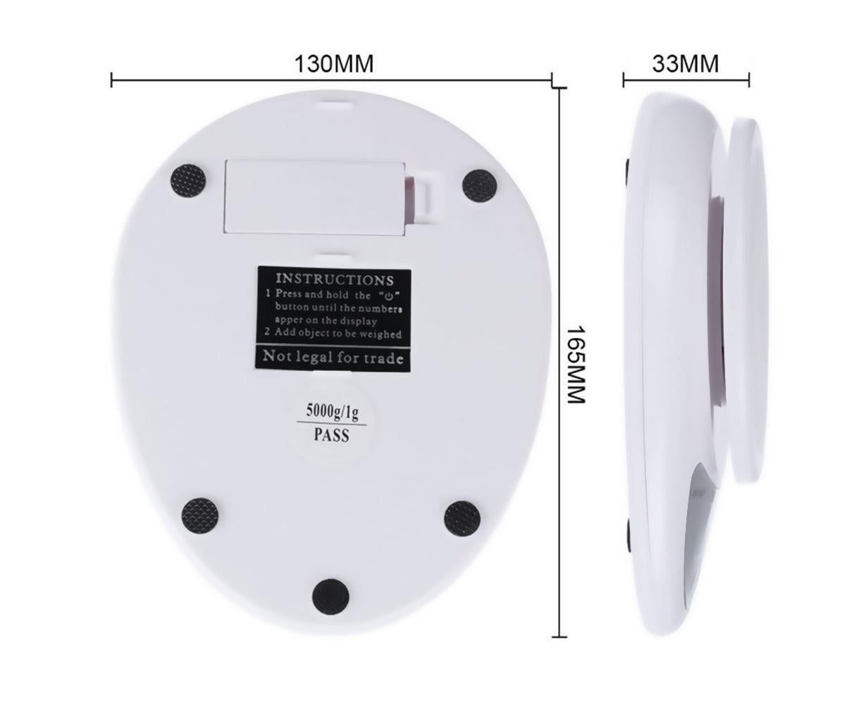 5KG/1g Digital Kitchen Food Scale for Cooking Barking Grams Ounces Pound Kilogram Units Switchable 120s Shutdown Automatically - Image 6