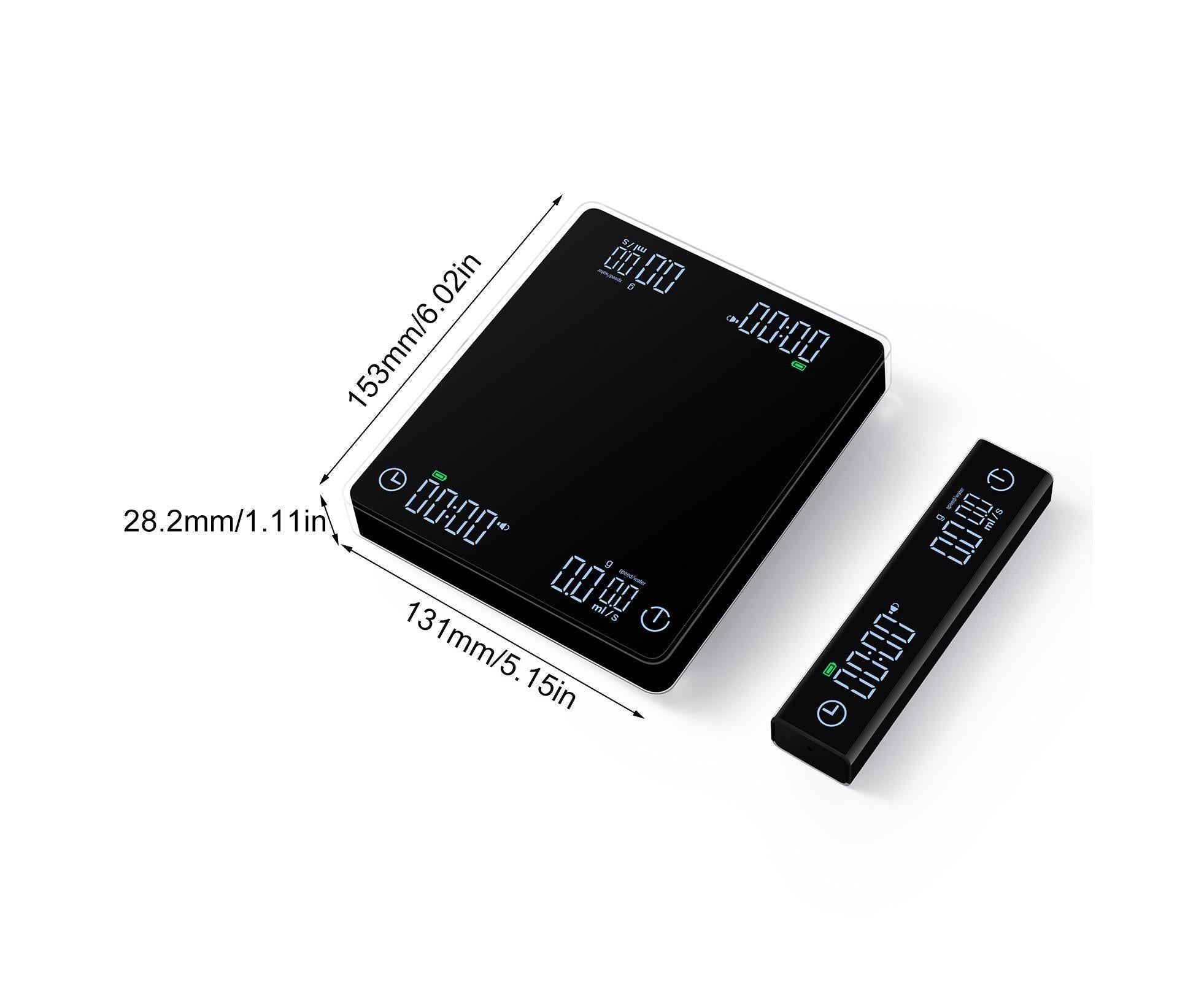 Coffee Scale with Wireless Display 3kg/0.1g High Precision Espresso Scale Rechargeable Digital Kitchen Scale Tare and Zero Unit Switching - Image 3