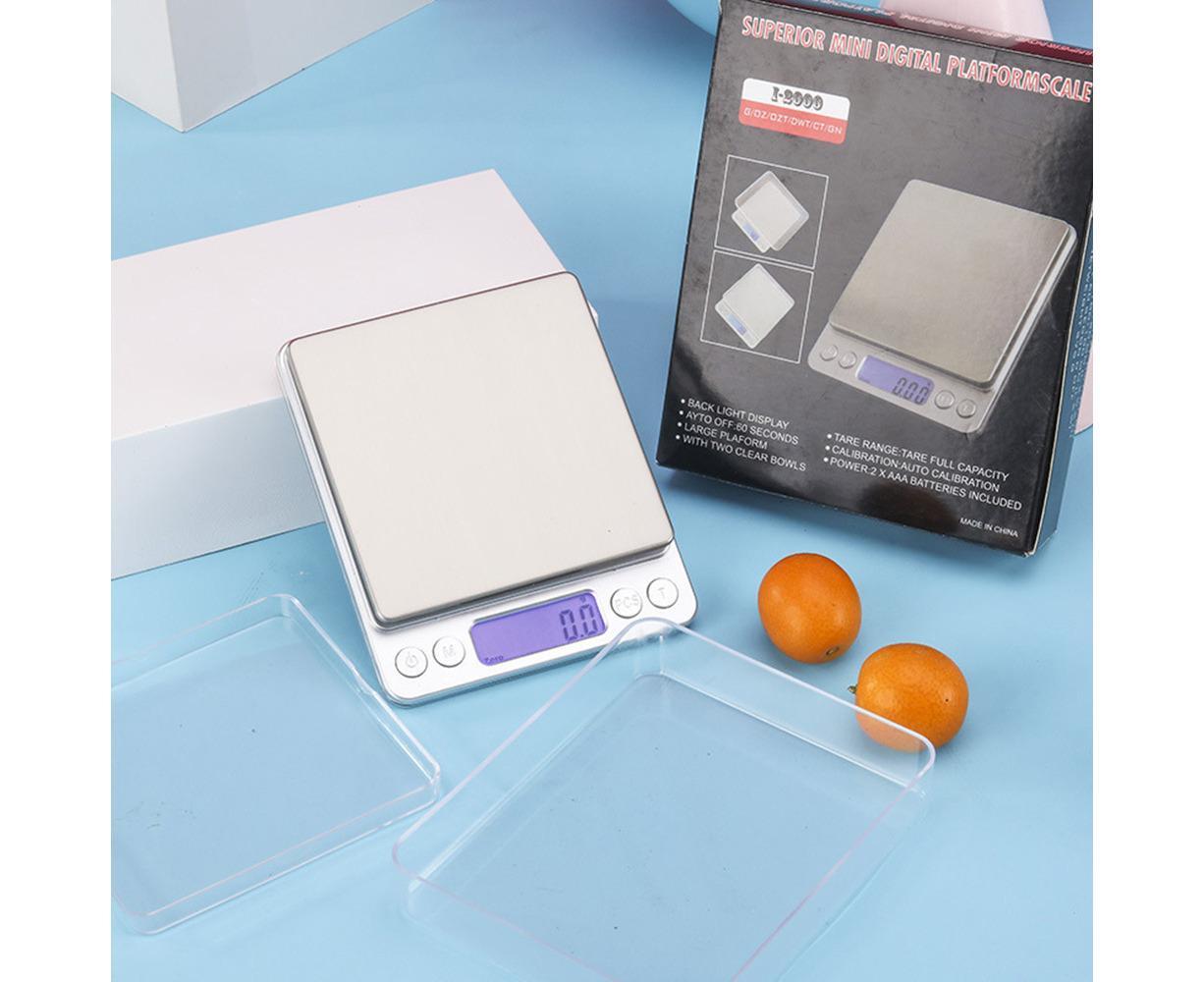 3KG/0.1G Kitchen Electronic Scale Digital LCD Backlight With 2 Trays Food Jewelry Baking Fruit Portable Mini Weight Balance - Image 2