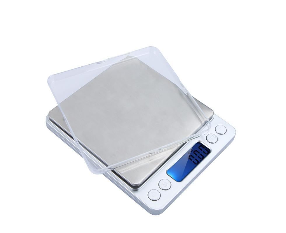 High Accuracy Mini Electronic Digital Platform Jewelry Scale Weighing Balance with Two Trays Portable 500g/0.01g Counting Function Blue LCD - Image 3