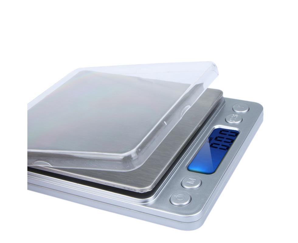 High Accuracy Mini Electronic Digital Platform Jewelry Scale Weighing Balance with Two Trays Portable 500g/0.01g Counting Function Blue LCD - Image 4