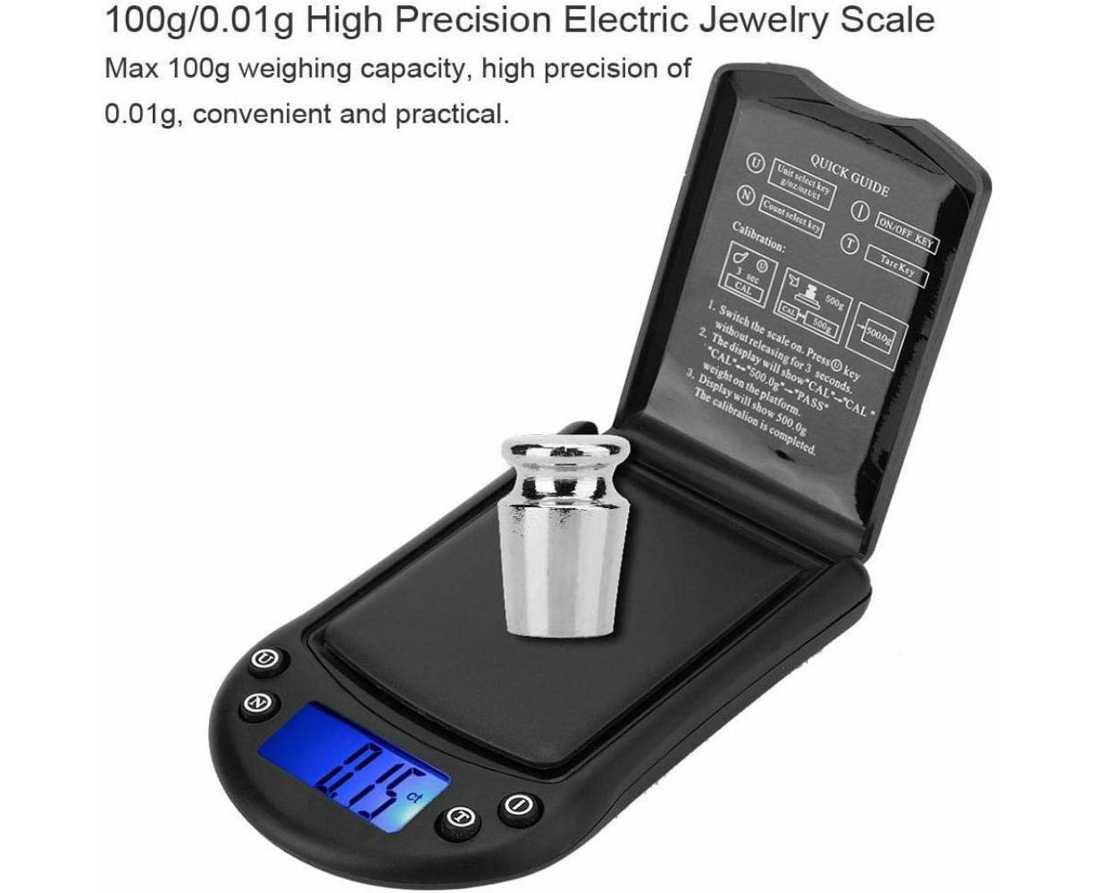100g/0.01g Portable High Precision Electric Jewelry Scale with Digital Display, Digital Precision Scale Jewelry Scale for Jewelry, Scale - Image 2