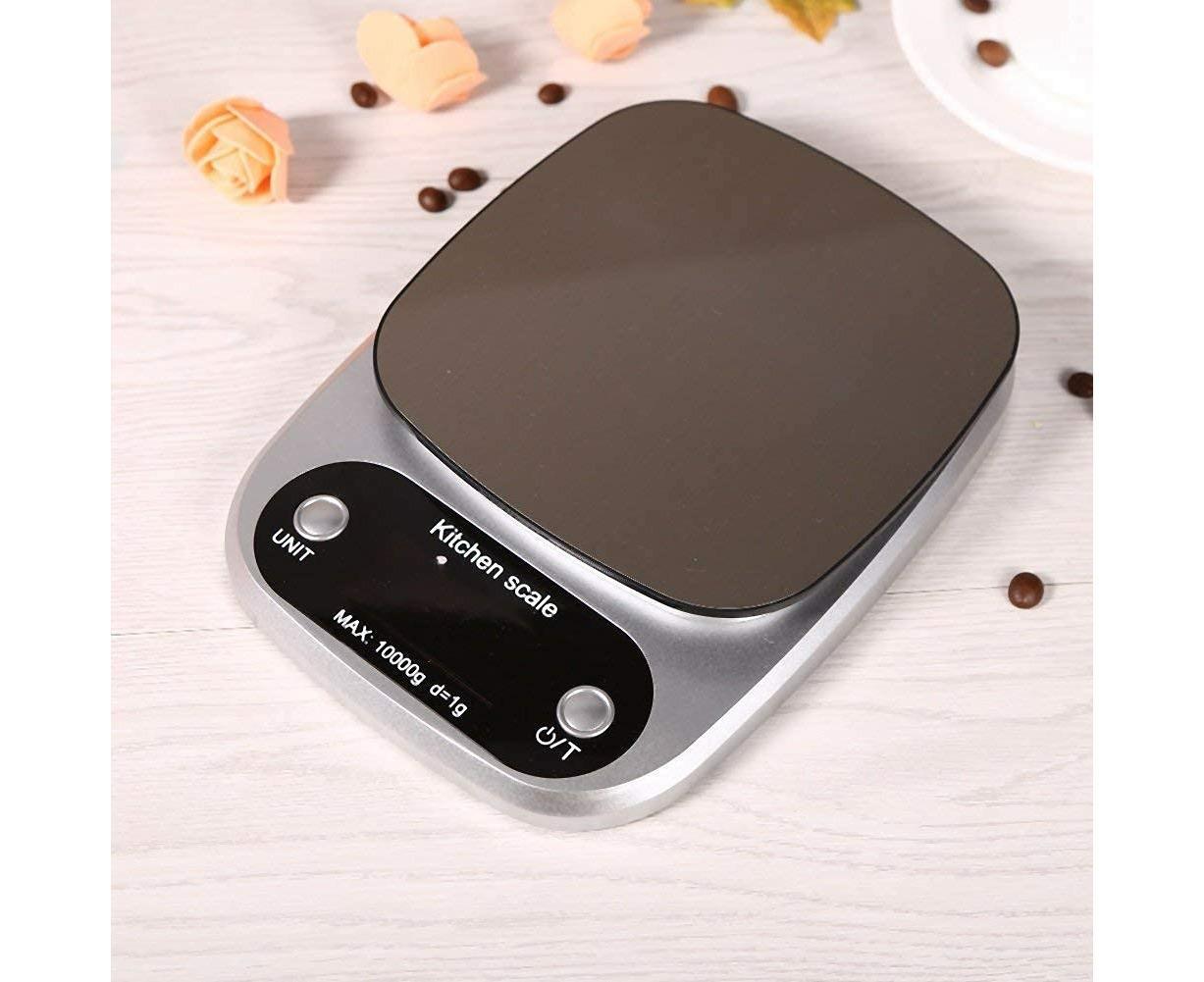 Kitchen Scale Multifunction Digital Stainless Steel Liquid Crystal Kitchen Scale with High Accuracy Range from 1g/0.035oz to 10kg 21*15.5*3cm - Image 2