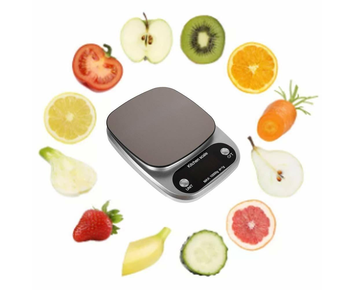 Kitchen Scale Multifunction Digital Stainless Steel Liquid Crystal Kitchen Scale with High Accuracy Range from 1g/0.035oz to 10kg 21*15.5*3cm - Image 3