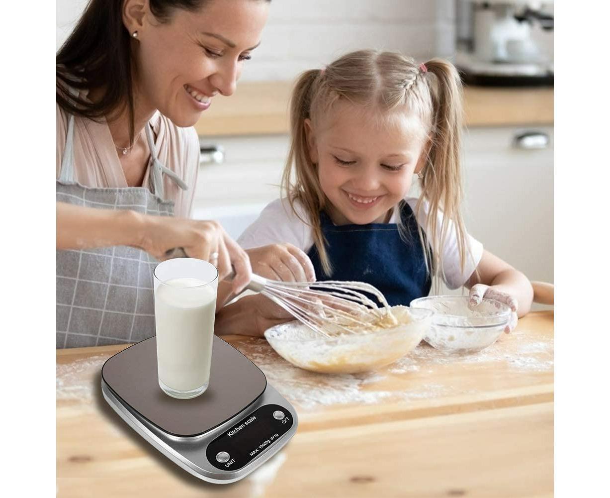 Kitchen Scale Multifunction Digital Stainless Steel Liquid Crystal Kitchen Scale with High Accuracy Range from 1g/0.035oz to 10kg 21*15.5*3cm - Image 4