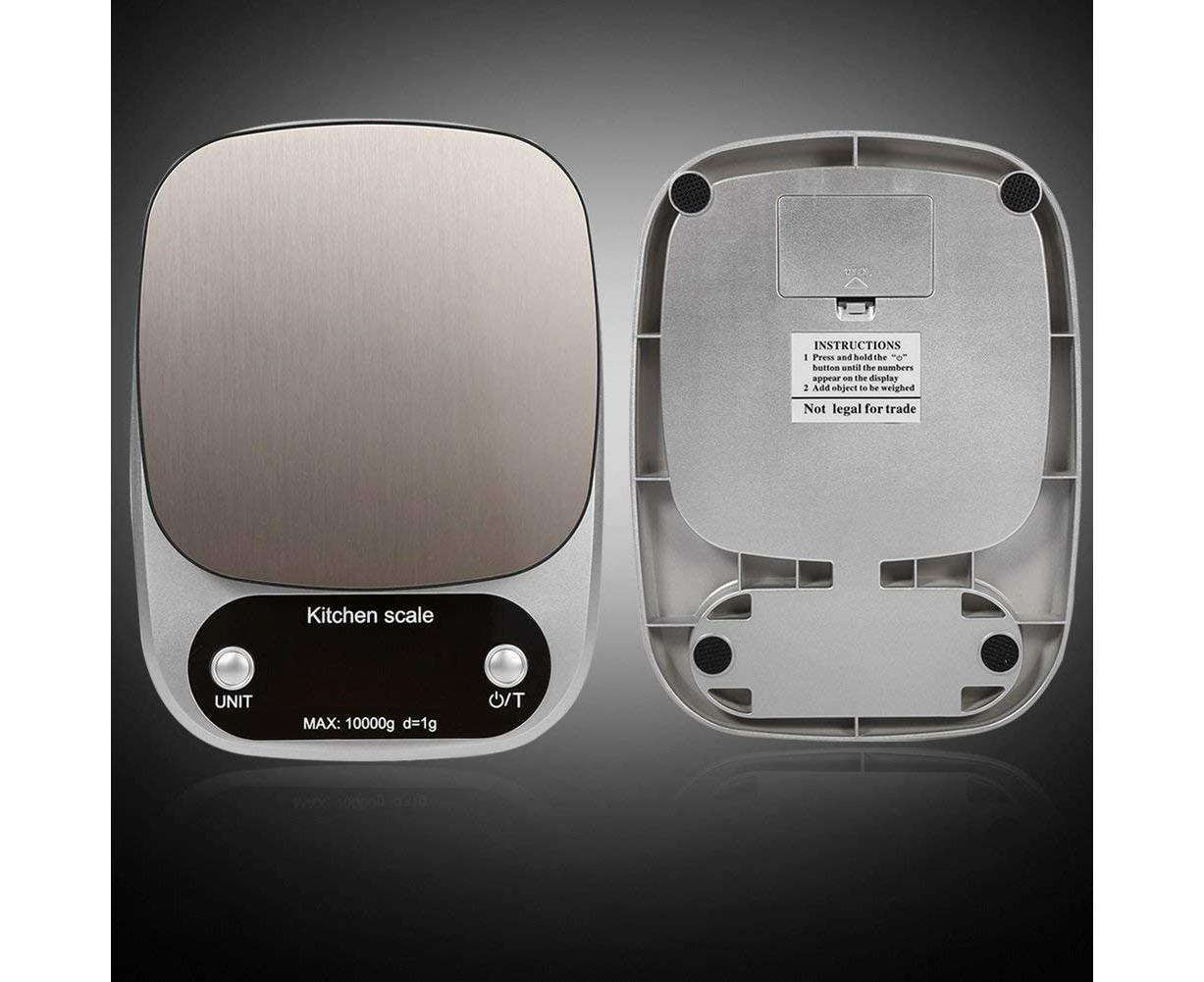 Kitchen Scale Multifunction Digital Stainless Steel Liquid Crystal Kitchen Scale with High Accuracy Range from 1g/0.035oz to 10kg 21*15.5*3cm - Image 5