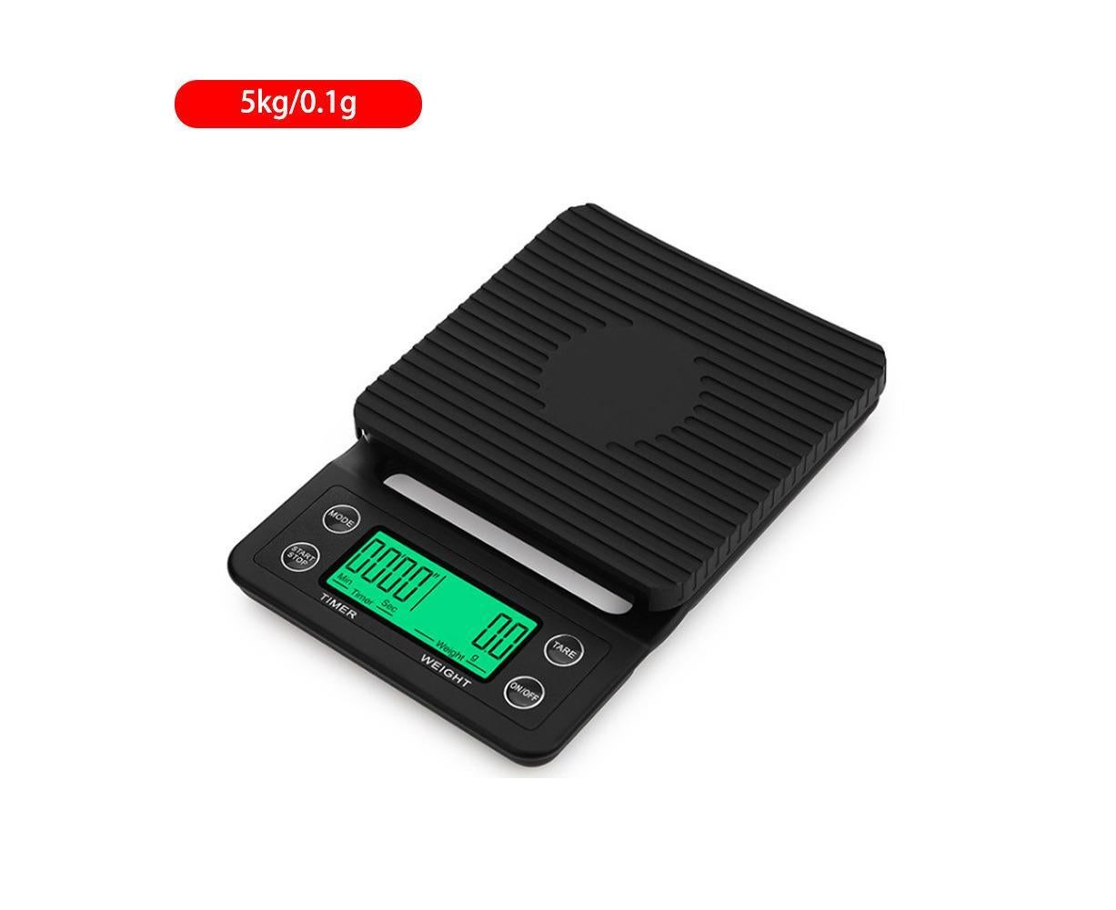 Household hand-brewed coffee scale timing electronic scale kitchen mini chronometer scale Black 3kg0.1g - Image 1