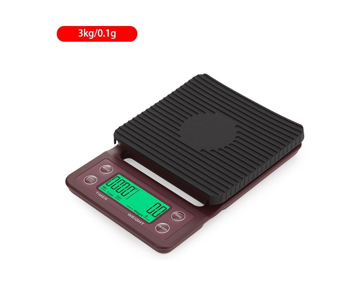 Household hand-brewed coffee scale timing electronic scale kitchen mini chronometer scale Black 3kg0.1g - Image 3